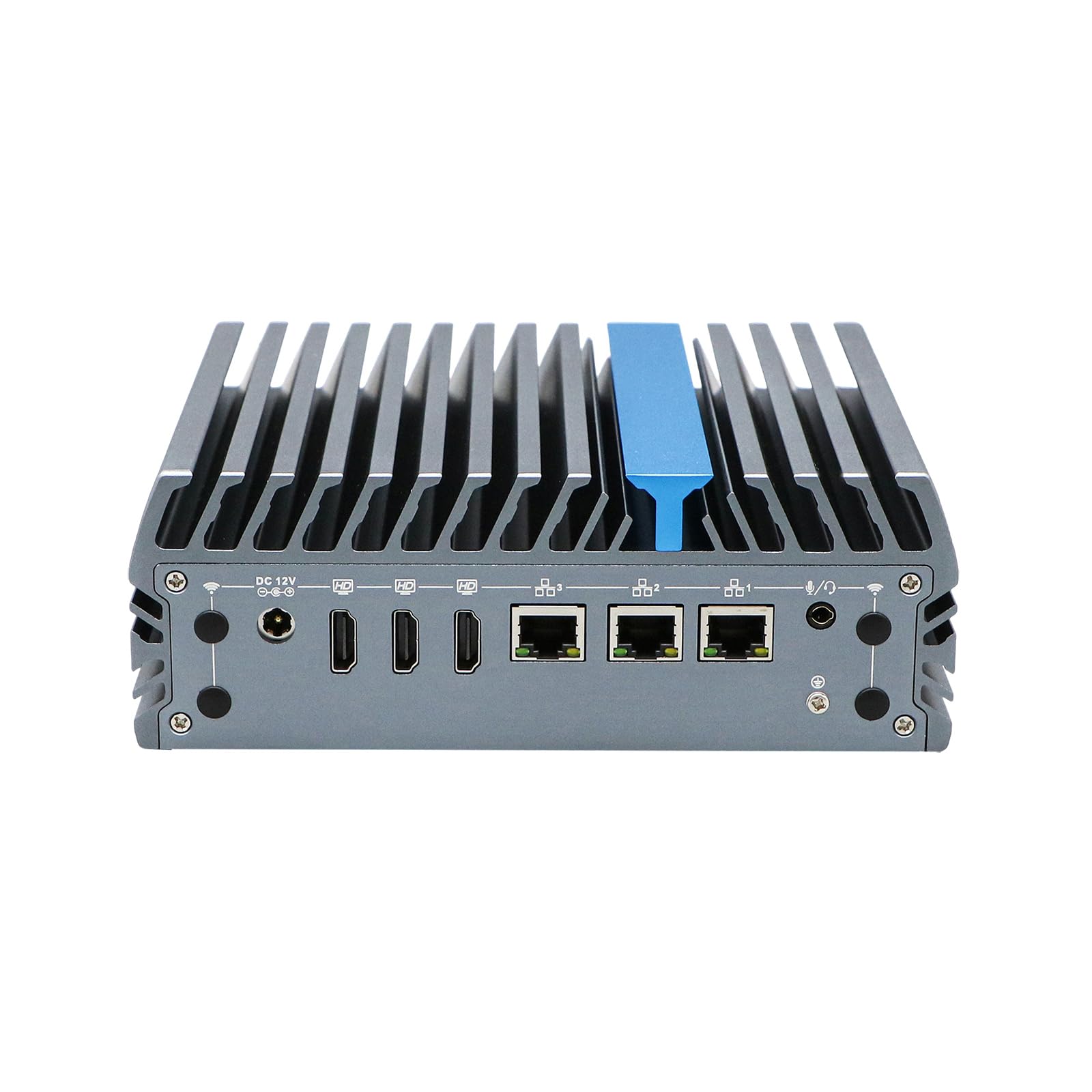 Embedded Industrial Computer, Mini PC, I7 1255U, Windows 11 / Linux Ubuntu, IX21, 3 x HDMI, 3 x LAN, SIM Slot, Expandable GPIO 9～36V Wide Voltage Power, 32G RAM, 512G SSD
