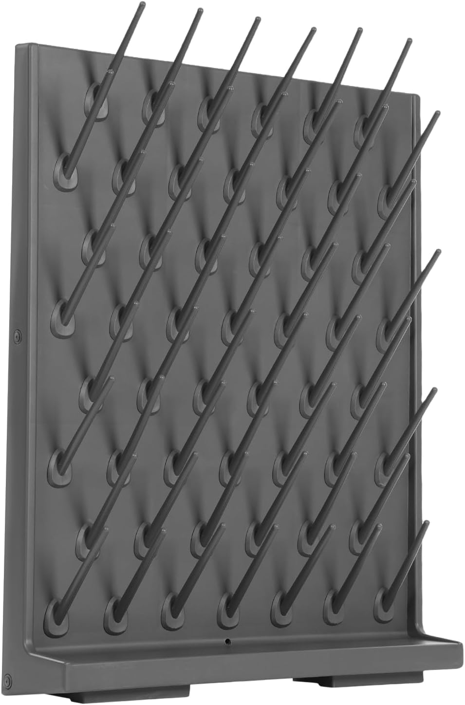 Lab Bottle Drying Rack 52 Pegs, Lab Removable Glassware Drying Rack, Wall Mounted PP Draining Rack, Test Tube Holder, Lab Supply Pegboard for Tube Beaker Flask Dry (Grey)