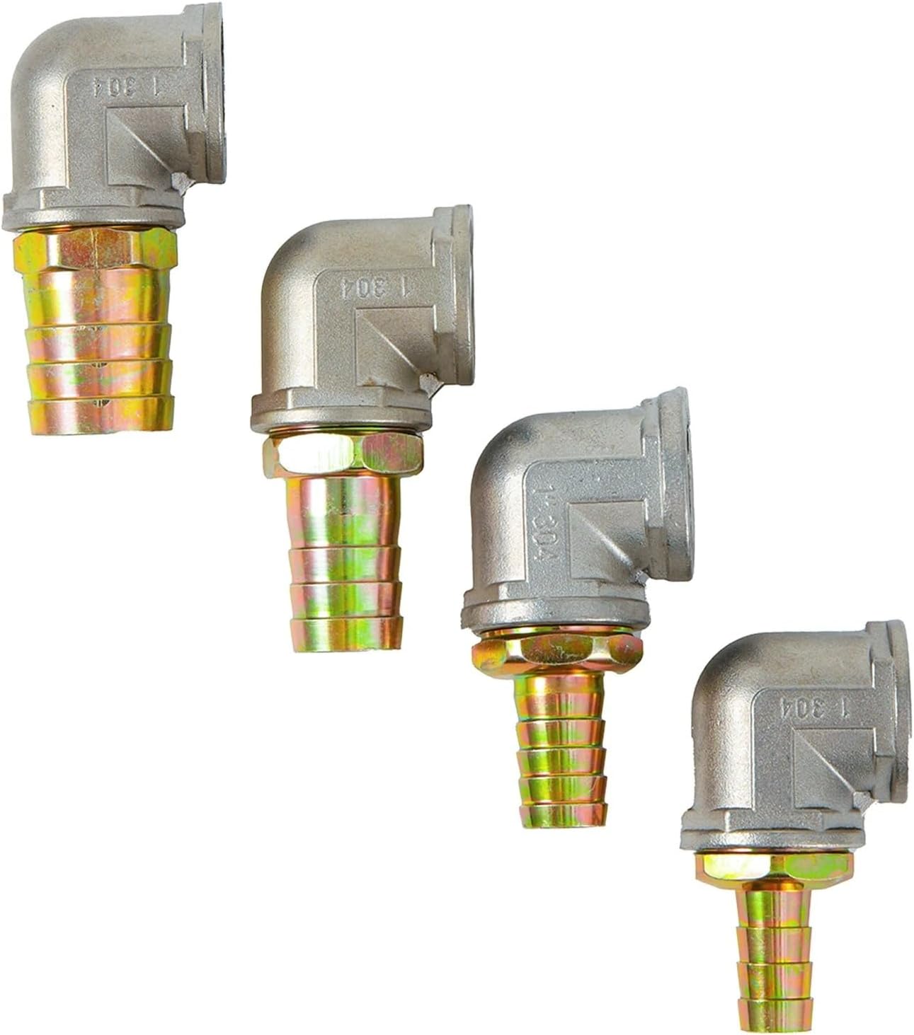 Hose Fitting 16/19/25/32mm Barb Tail 1Inch Female Thread Stainless Steel Elbow 90 Degree Joint Coupler Adapter 1Pcs(32mm-19mm)