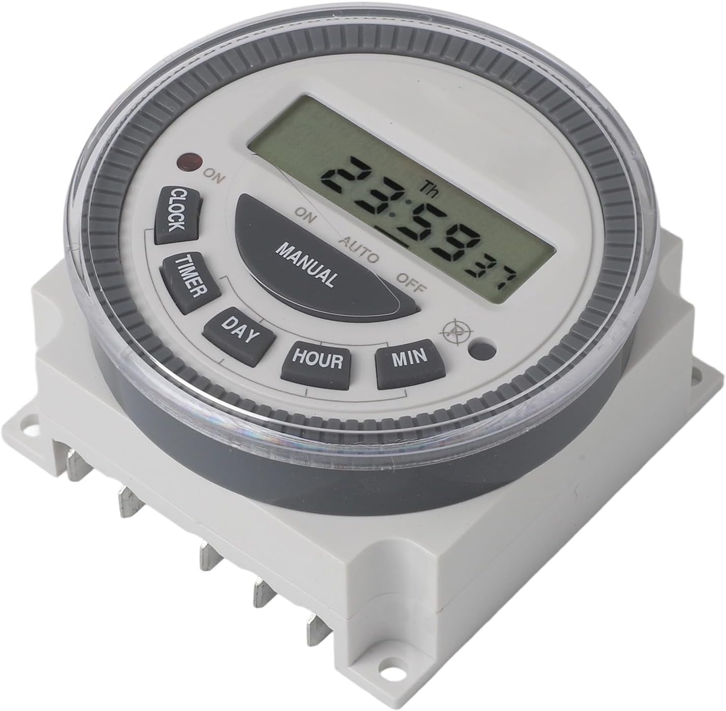 TM619 Digital Timer Switch, 7-Day Programmable Cyclic Time Controller with LCD Display, 16 On/Off Settings, Waterproof Cover, 24VDC 16A Output for Home and Industrial Appliances(110V)