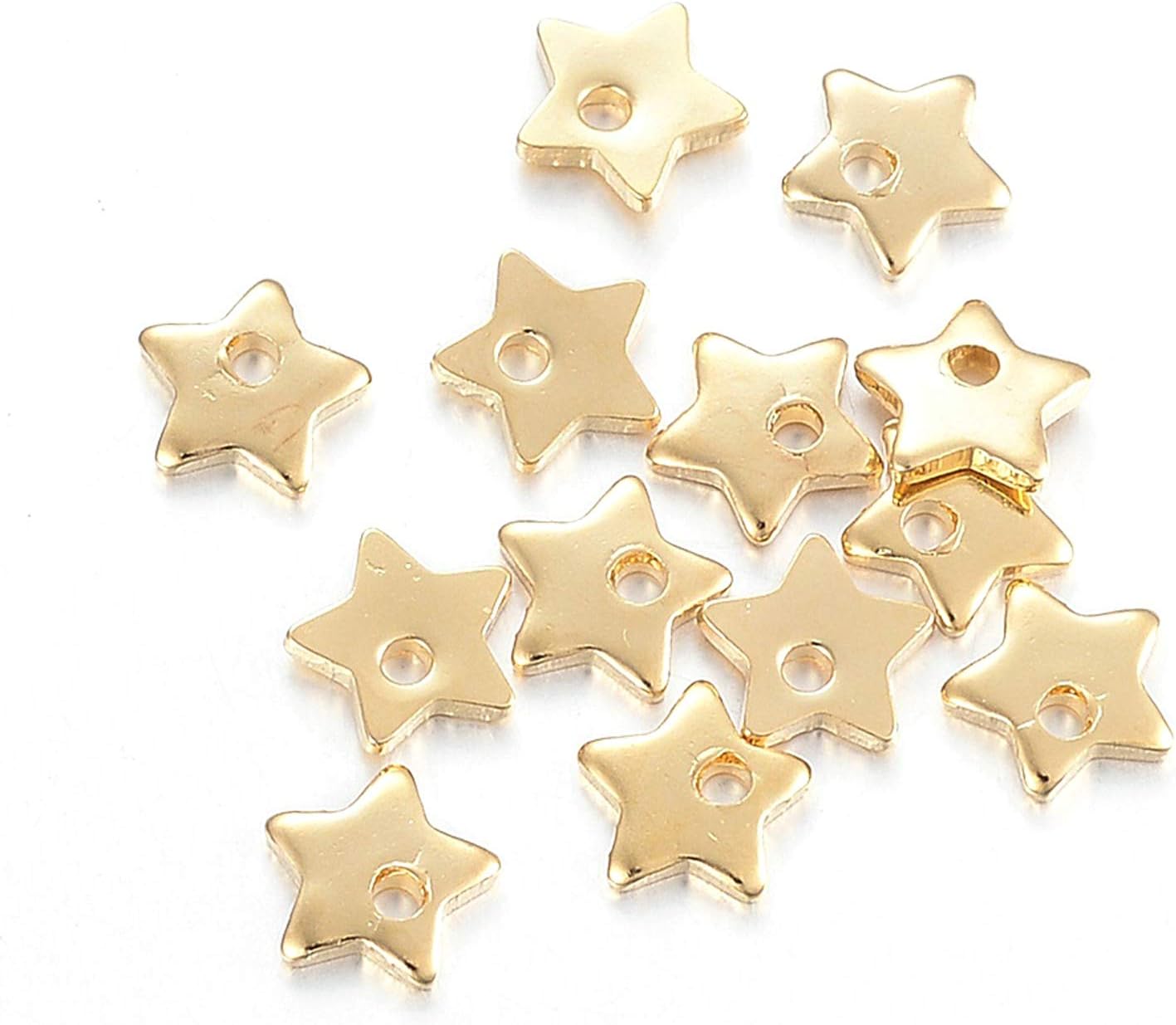 Craftdady Crescent Moon Blank Tag Charms Stainless Steel Star Metal Pendants Mini Star Dangle Pendants Earring Charms Hang Ornament for Bracelet Necklace Craft Jewelry Making