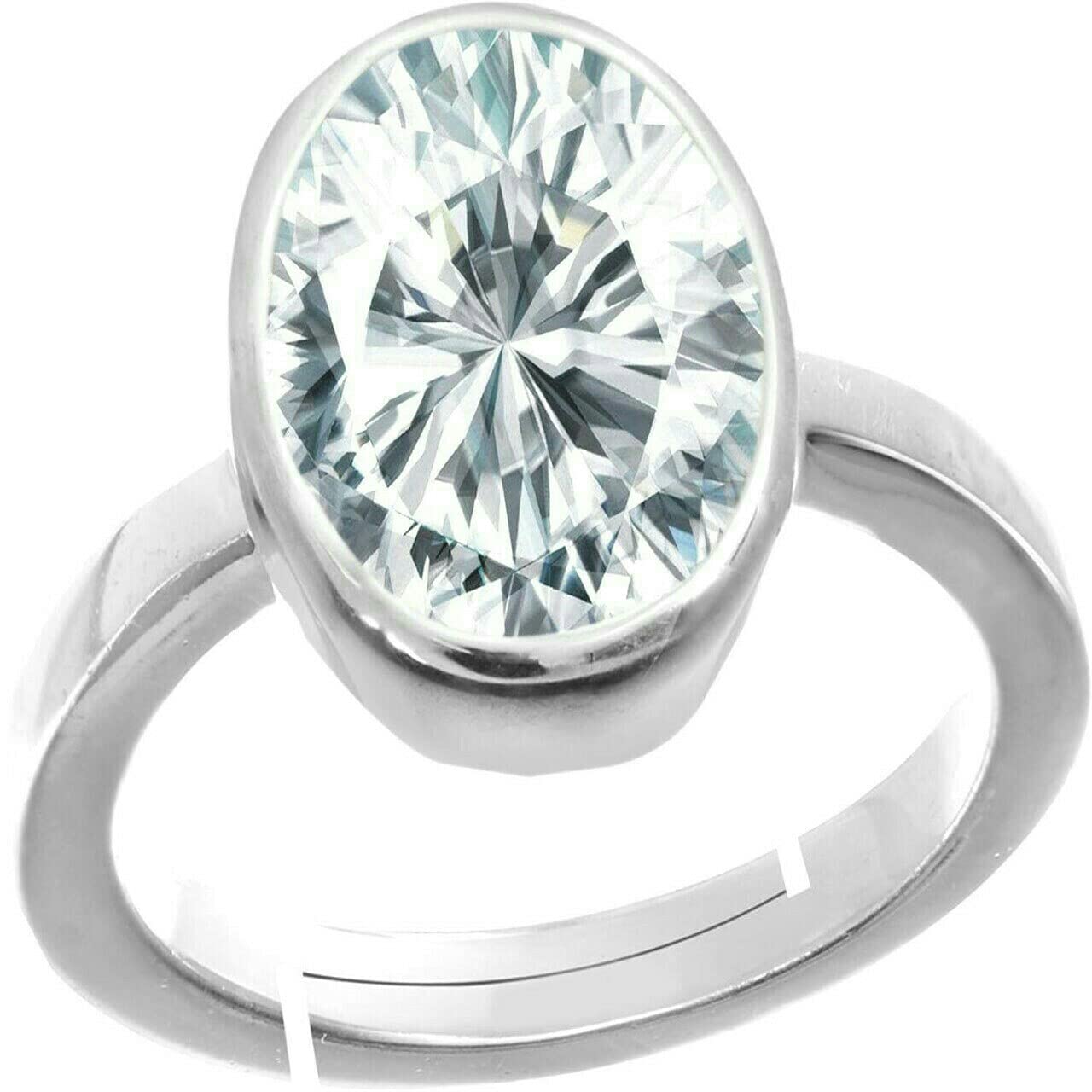 7.00 Ratti White Zircon Stone Silver Adjustable Ring for Men and Women-image-44