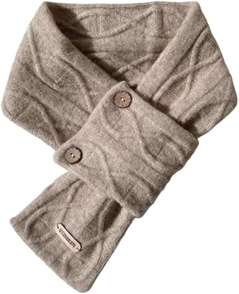 Hycurey Knitted Woolen Scarf Shawl Wrap Man Womens Button Cross Stripe Neck Warmer Fall Winter Fashion Scarves Warm Collar