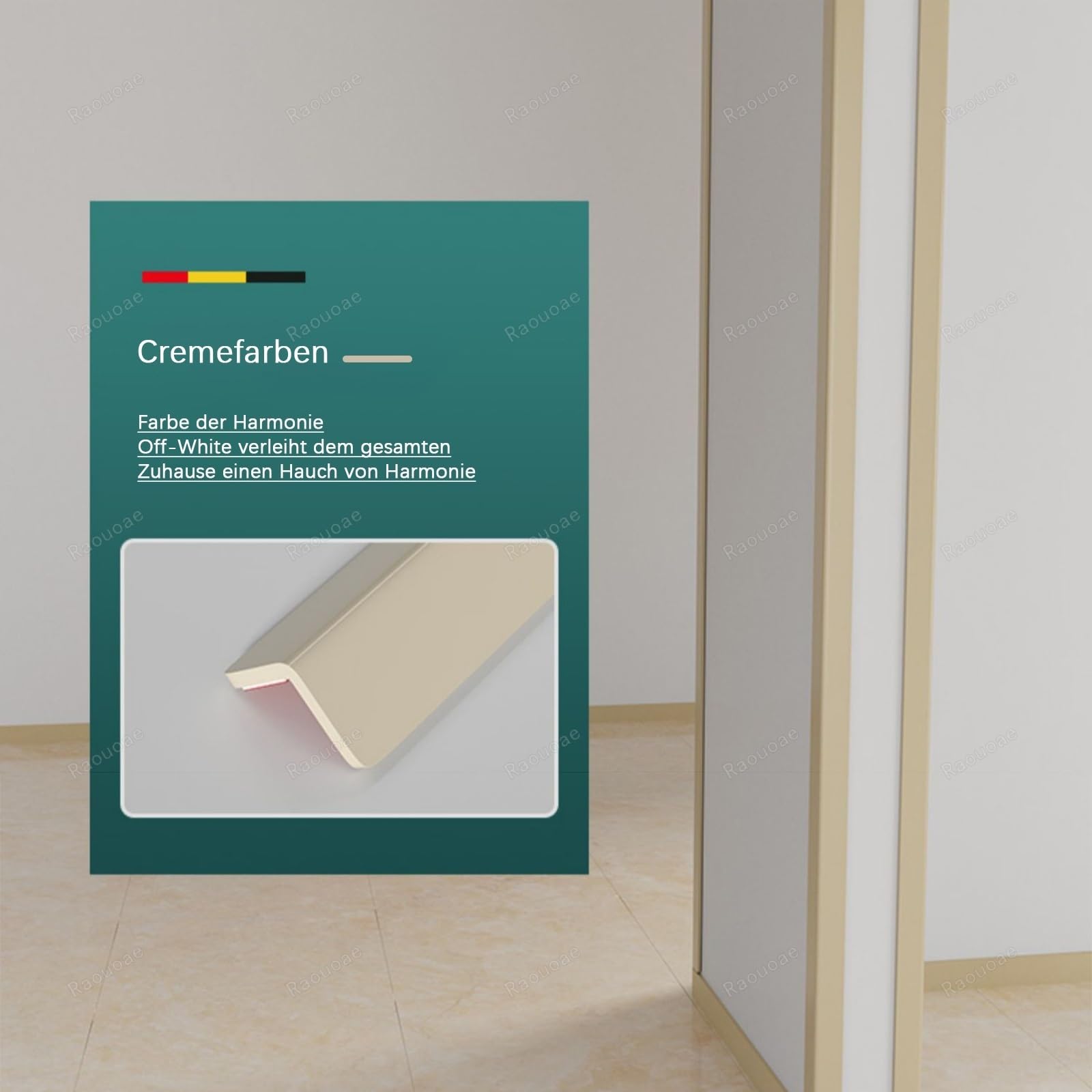 Protector De Esquinas De PVC Engrosado, 3 Piezas, Tira Autoadhesiva para Protección De Bordes, Protector De Esquinas para Oficina, Casa Y Muebles, Protección De Cantos De Pared Y Balcón(Beige