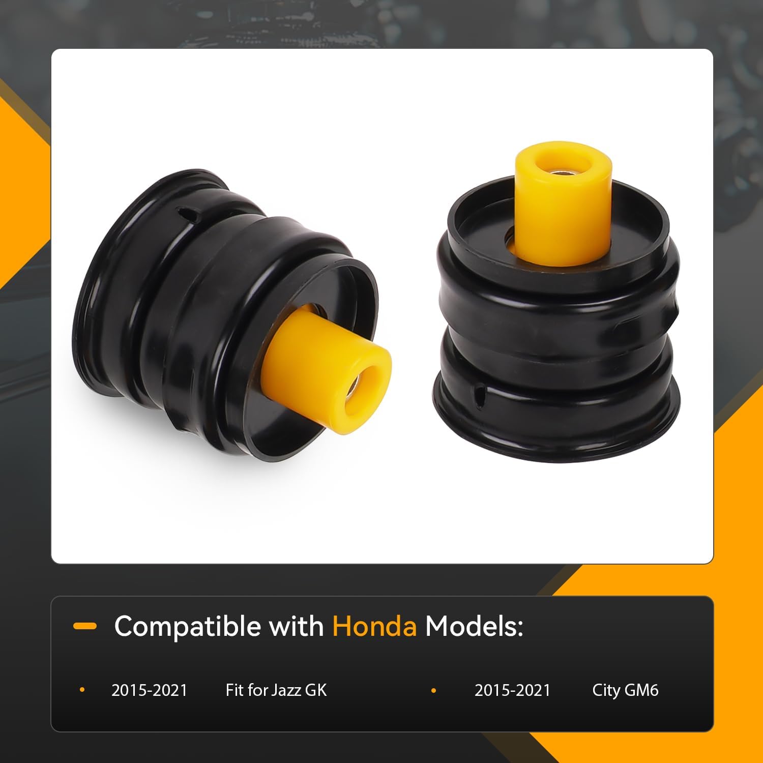 WayJun 2Pcs Rear Shock Absorber Mounting Compatible with Honda Fit for Jazz GK 2015-2021, City GM6 2015-2021 Replace 52670-T5A-J01