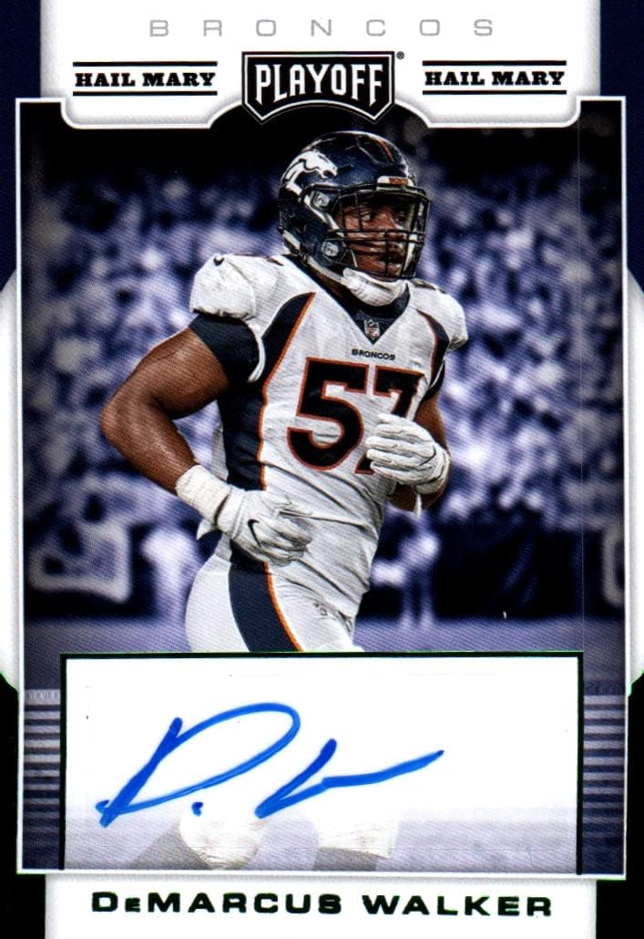 DeMarcus Walker Autographed Playoff Rookie Card Collectible Football Card - 2017 Panini Playoff Hail Mary Football Card #RS-DW (Broncos) Free Shipping & Tracking