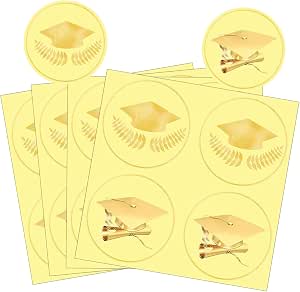 Amazon.com: Gold Graduation Cap Stickers 2'' Class of 2024 Grad ...