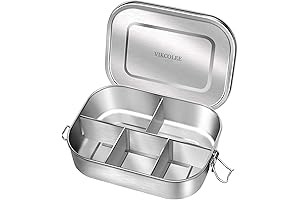 Stainless Steel Bento Lunch Box | 1400ML Metal Lunchbox with 5-Compartment