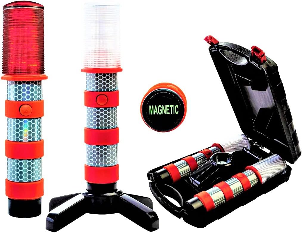 2 LED Emergency Roadside Flares Safety Strobe Light Super