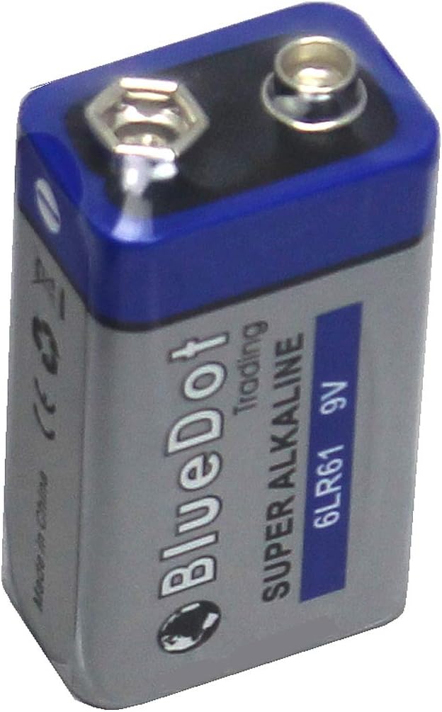 BlueDot Trading Heavy Duty 9 Volt Alkaline Batteries for Smoke and Carbon Monoxide Detectors, Security Devices and Fire Alarms, (Packaging May Vary), Quantity 1
