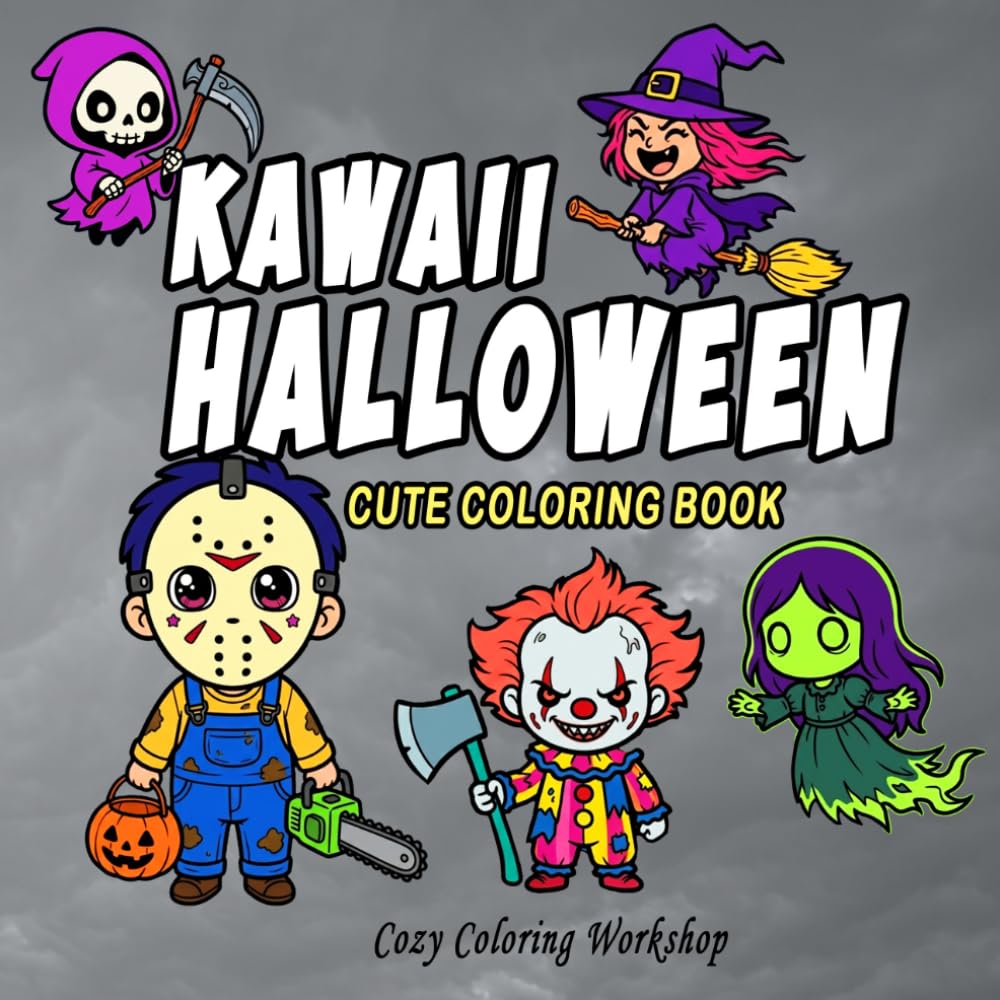 Kawaii Halloween Cute Coloring Book: Coloring Book for Teens & Adults Featuring Adorable Chibi Halloween-Inspired Scenes for Relaxation (Cute & Bold Chibi Coloring Books)