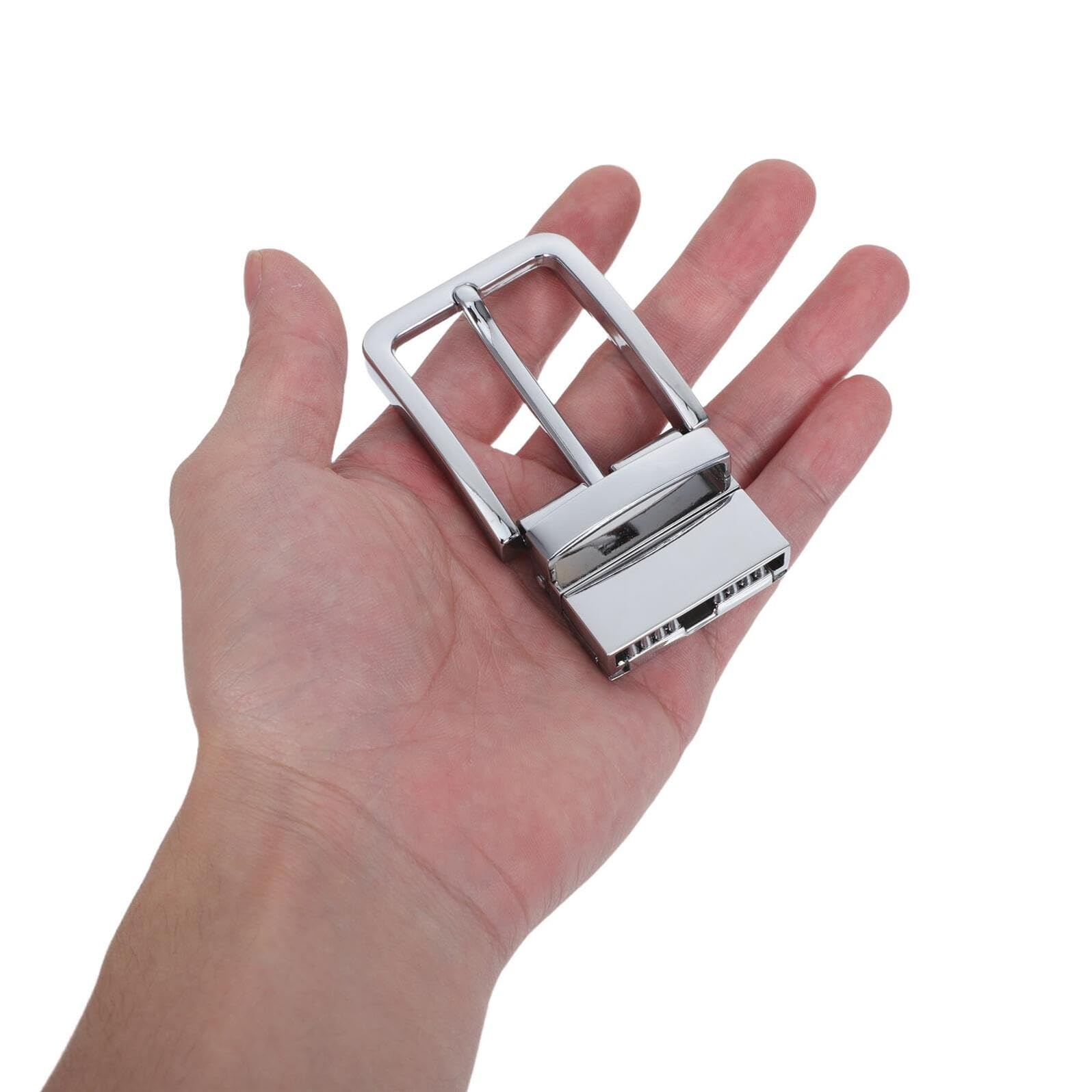Single Prong Reversible Belt Buckle Clip Zinc Alloy Adjustable Men's Waistband Fastener for Wide Belts Classic Business And Casual Style