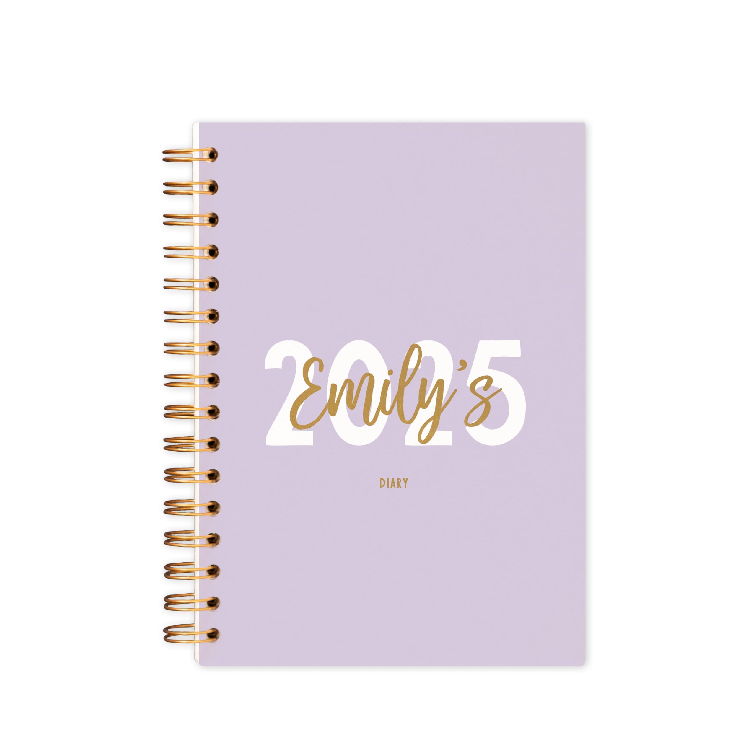 Manta Makes personalised diary 2026 year | week to view gold and navy - green - sage - cerise - pink - lilac | A4 hardback A5 softback | planner 2026 (Lilac, A5 Softback)