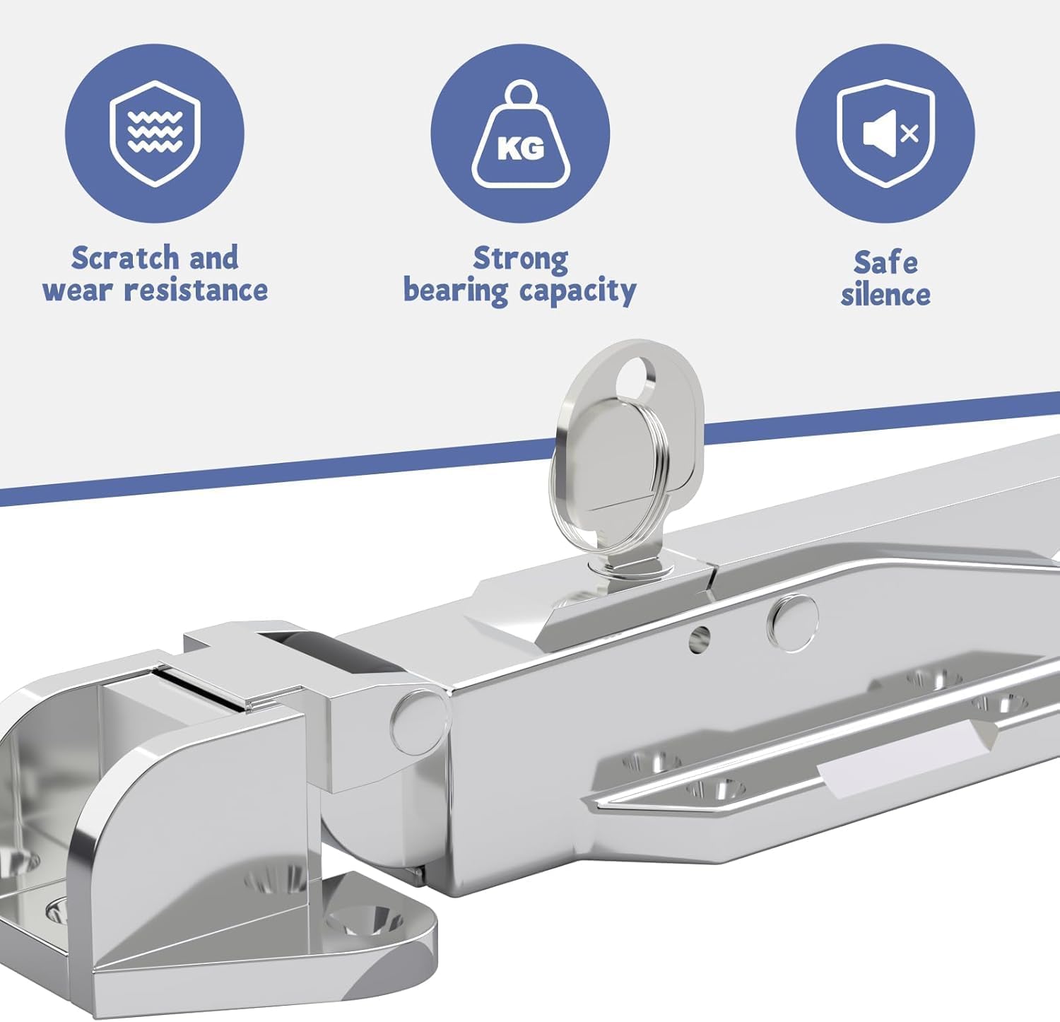 Walk-in Cooler Door Handle, Heavy-Duty Latch Set with Interior Release, Offset -1/8 in to 1/4 in(Flush) and 5.9" Solid Metal Interior Release Handle, Closer Complete Kit for Freezer Rooms, Silver