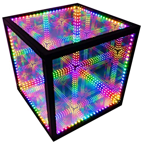 The Hyperspace Lighting Company Hypercube Infinity Cube Led Light - 15-Inch Sound Reactive Table Desktop Lamp - Cool & Creative Rgb Multicolor Decorative Mirror Art Desk Night Light #TOP30