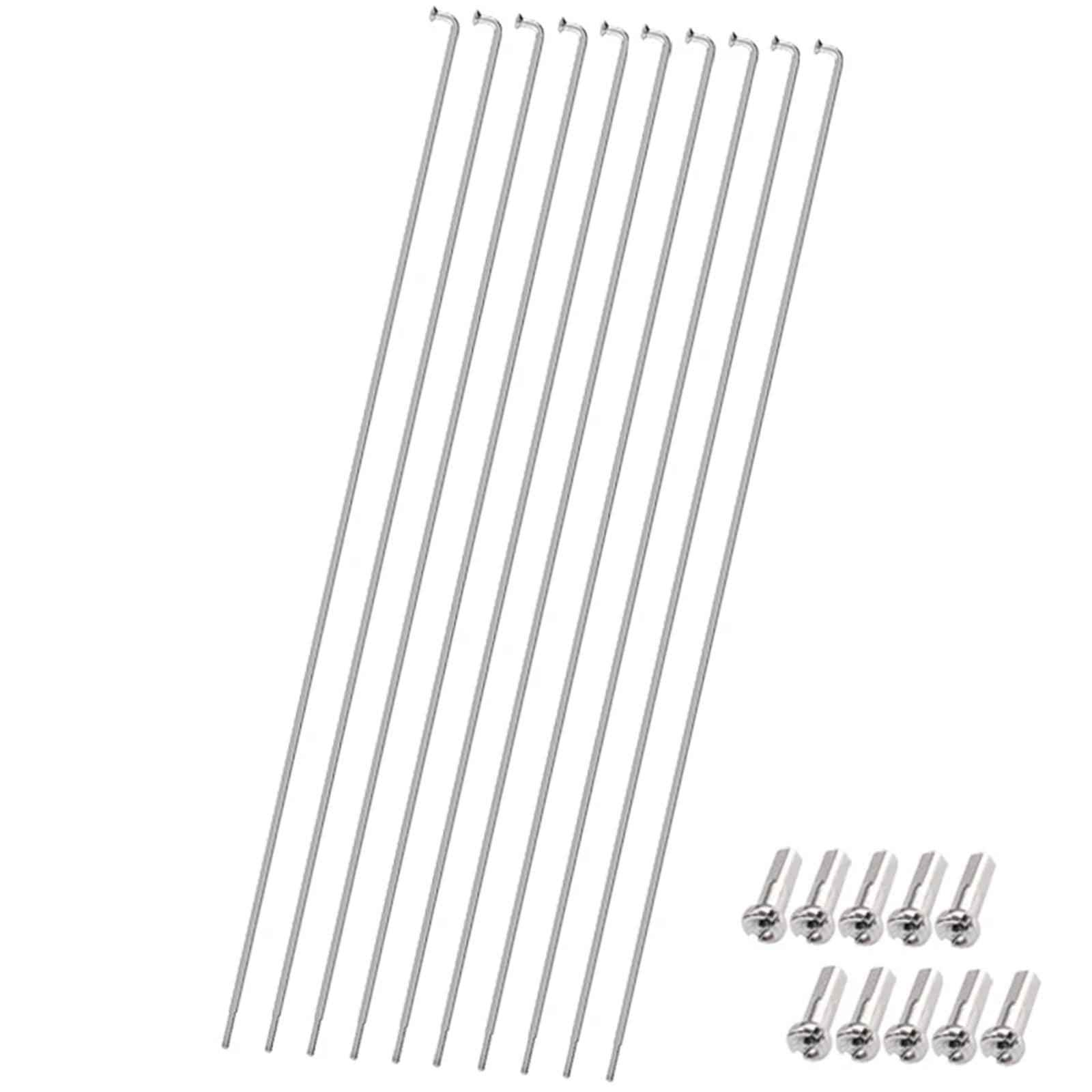 Raggi Bici In Acciaio Inox 14G - Set 10 Pezzi Con Misure Varie Da 250mm A 296mm Per Ruote Strada - Foto 3