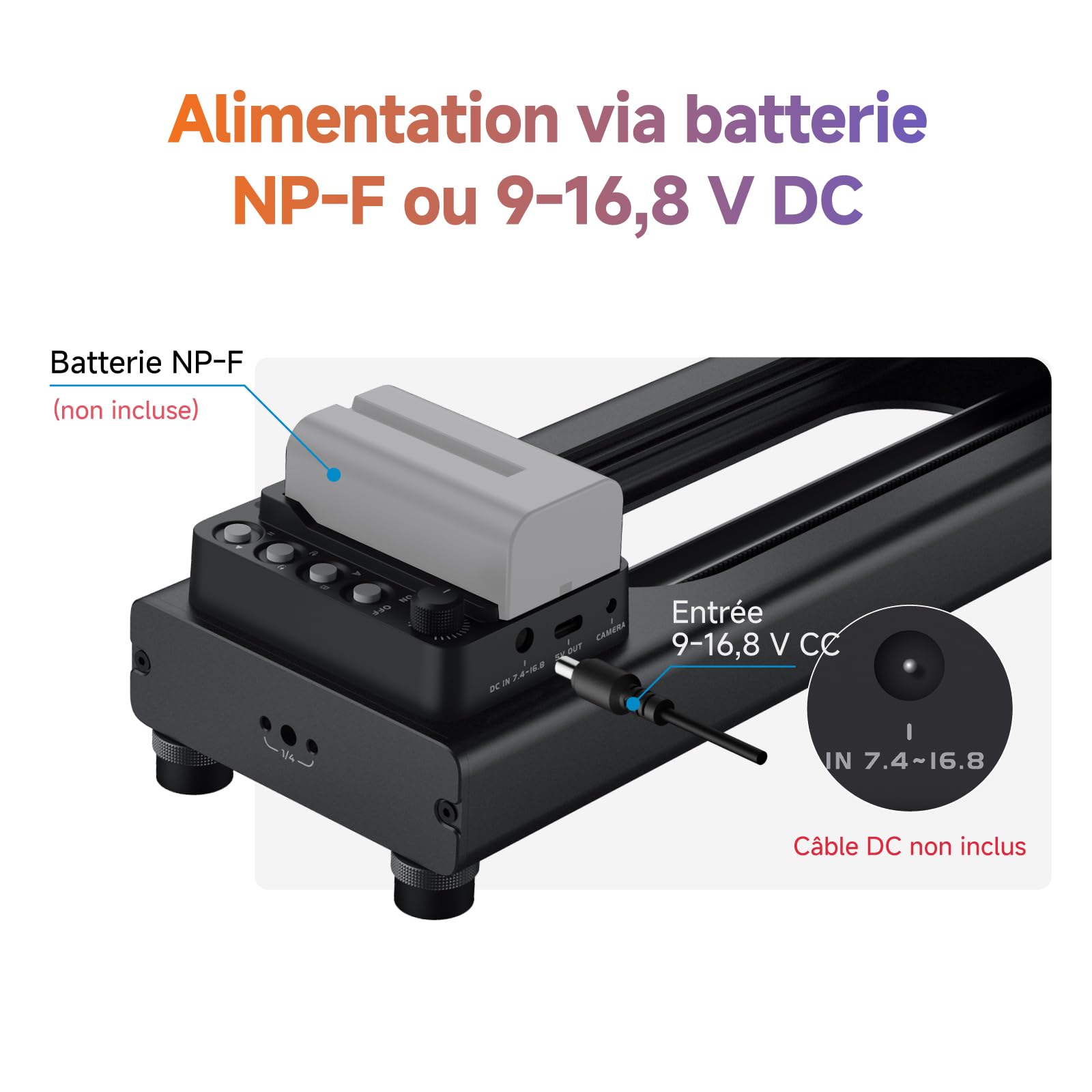 Toprig 23.6"/60cm Slider Motorisé pour Appareil Photo – Rail de Caméra avec Moteur sans Balais, Contrôle Bluetooth, Time-Lapse, Points A/B, Charge 4kg, Silencieux – pour Vidéo Professionnelle, Cinéma