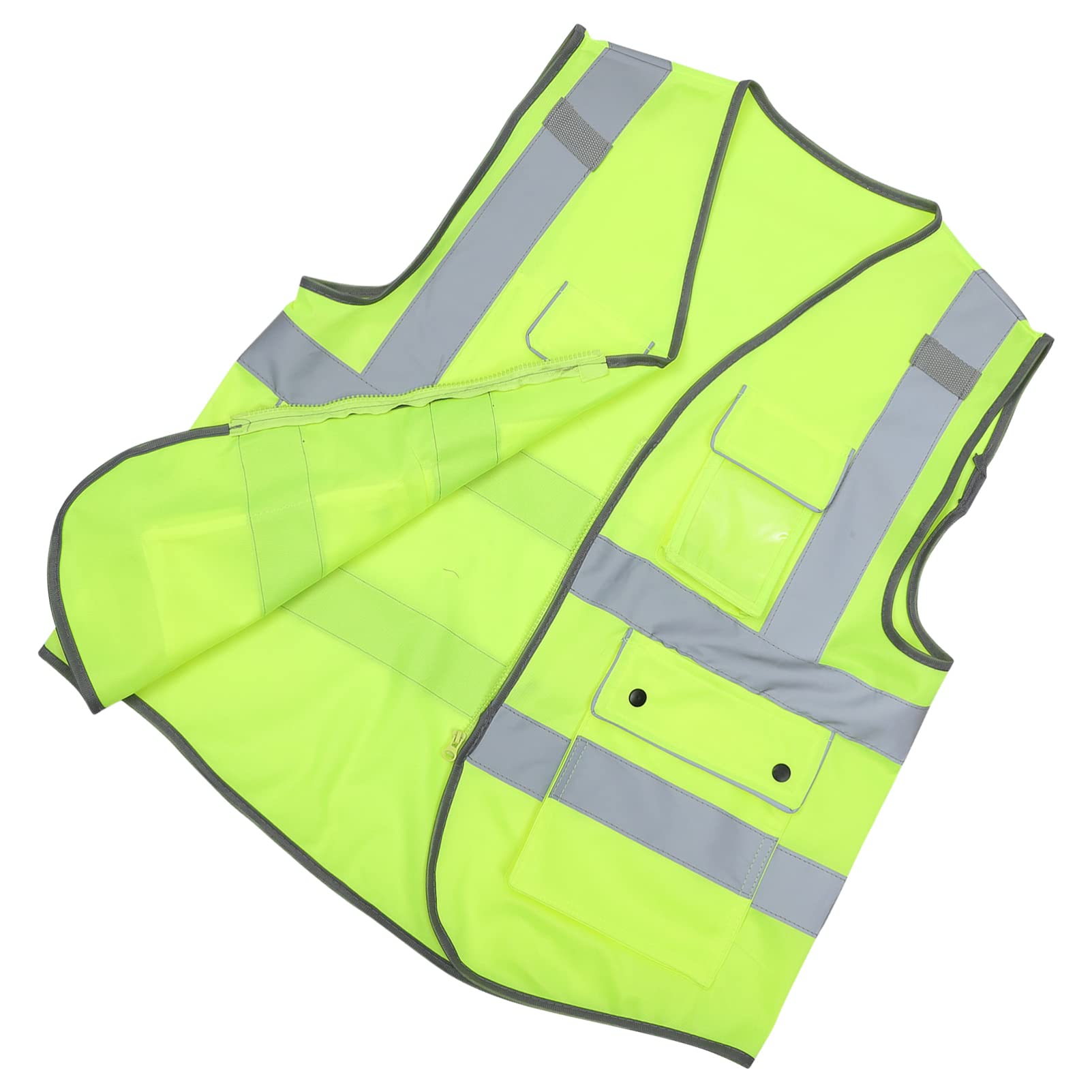 generic Reflective Safety Vest High Visibility Work Vest Safety Gear with Reflective Strips Multi- pockets Construction Security Vest for Working