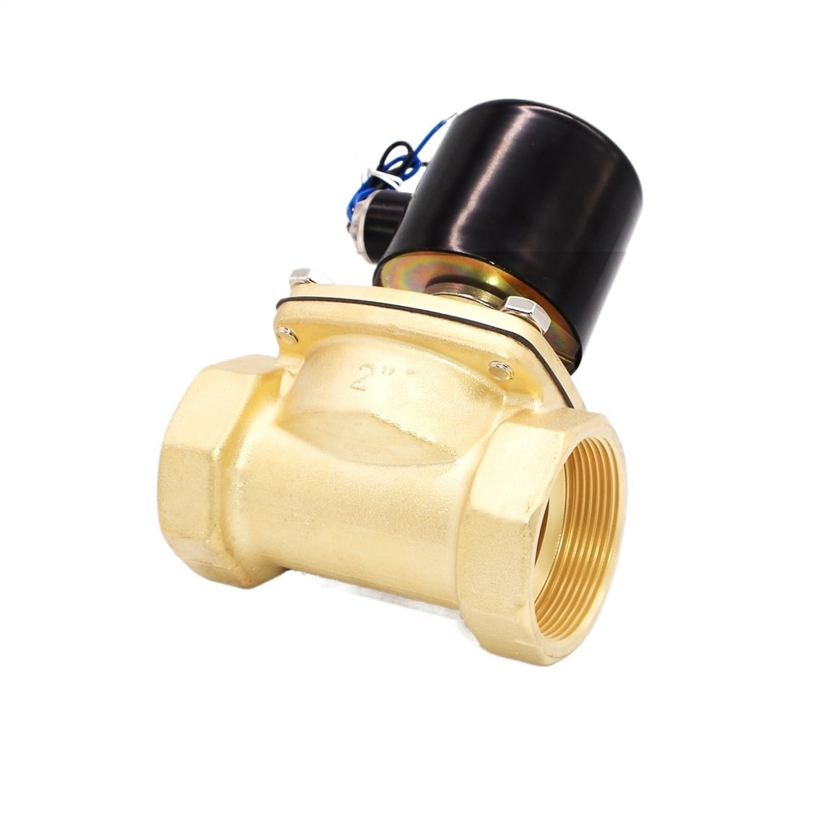 Ouhbndeaz 110Vac 2Inch 12V Water Solenoid Valve Dn50 2W-500-50 Npt G Brass Normally Closed High Temperature Nbr -5-80 Degree(,2Inch Bsp)