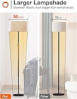 Vista 4 de addlon Lámparas de pie para sala de estar, lámpara de pie regulable con 2 bombillas LED, pantalla súper grande, lámpara de pie moderna, lámpara