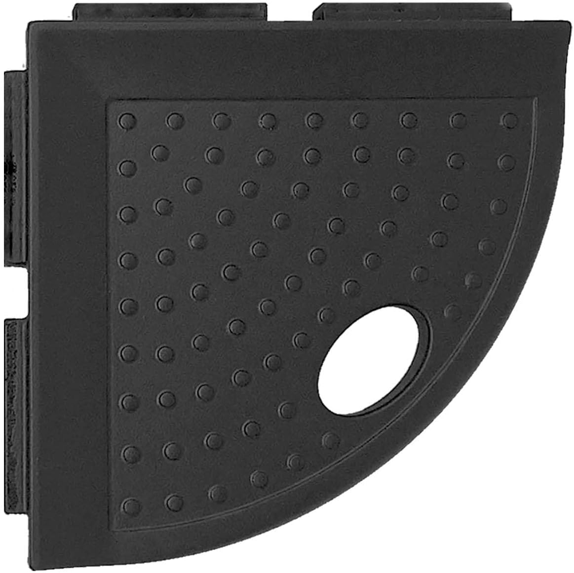 Questech 5" Corner Shower Footrest, Lugged for New Construction, Shaving Shelf for Inside Shower, Bathroom Storage Corner Caddy, Metro Lugged, Graphite Black