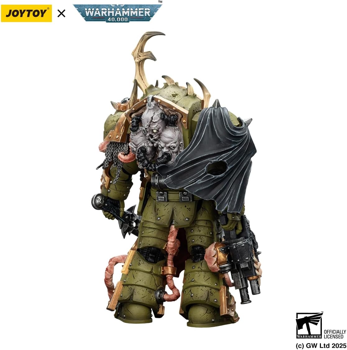 JOYTOY Warhammer 40K Death Guard Blightlord Terminator 3 with with Combi-Bolter and Bubotic Blade 1:18 Action Figure Mecha Joy Toy Collection Model Gift, Height 5.6 inch