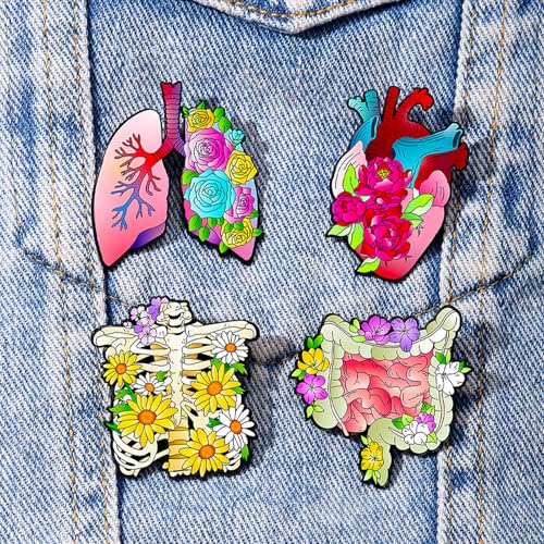 Image of Uterus Pin Medical Obgyn Pins Stethoscope Brooch Medicine Symbol Lung Brooch for Gynecologist Medical Doctors Nurse Gifts Jewelry