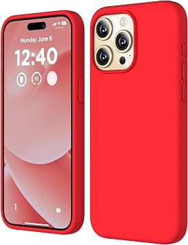 URUCHI iPhone 15 Pro Max ile Uyumlu K l f,  i Kadife Kaplamal   nce S v  Silikon Tam Koruma Yumu ak Jel Silikon Kapak, K rm z