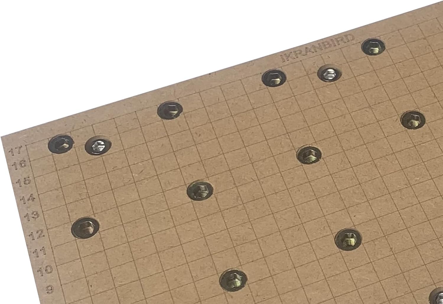 CNC MDF Grid Spoilboard for 3018 CNC Router Machine, Size 30 x 18 x 1.2CM, 24 screw holes (M6 × 1)