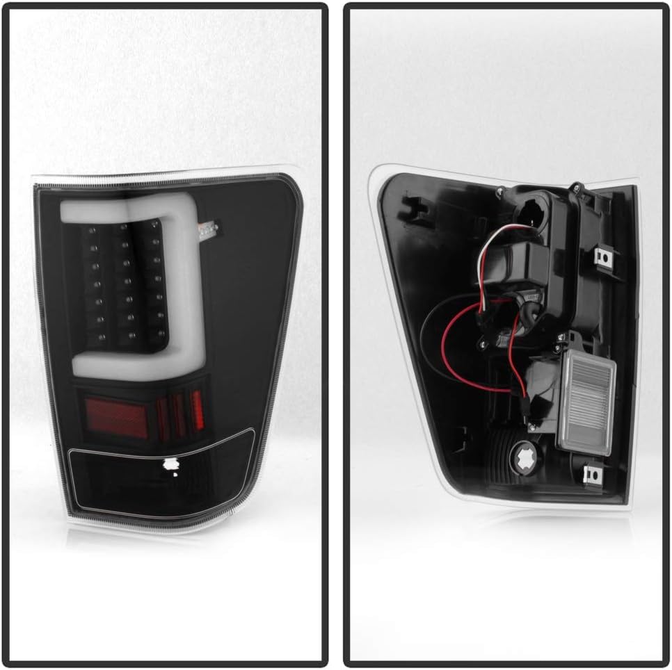 ACANII - For 2004-2015 Nissan Titan A60 Black Housing [LED Light Tube Style] Tail Lights Brake Lamps Assembly Left+Right