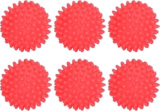 Bolas de secador de roupa, bolas de lavagem a vapor de pvc reutilizáveis suavizam e afofam a roupa para lavagem eficiente (6 peças)(vermelho)