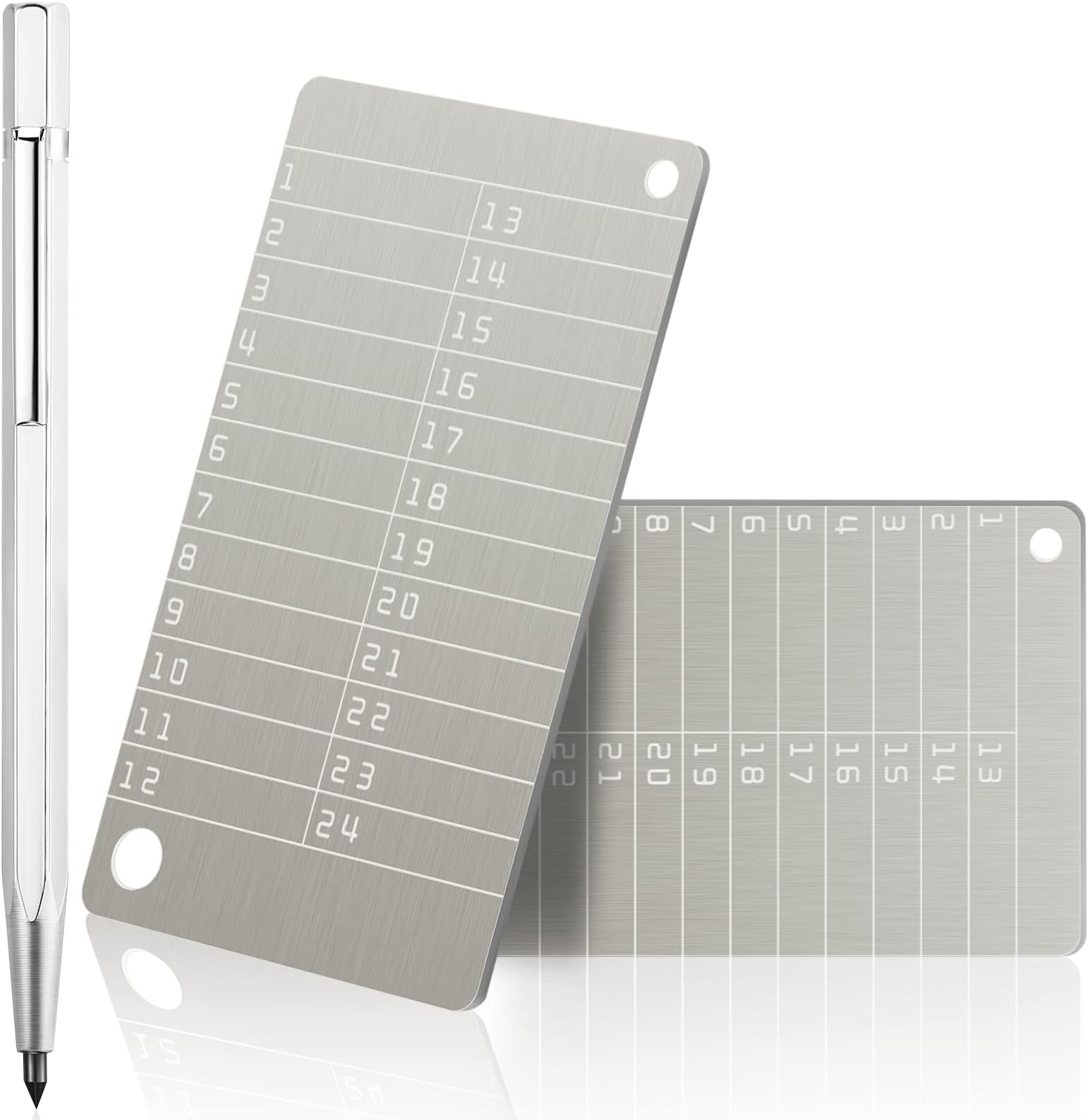 2 Pcs Crypto Wallets and 1 Pcs Metal Plate Marking Pen, Cryptocurrency Wallets for Hardware Cold Backups Seed Storage for Bitcoin Compatible with Bip39 Hardware(Metallic)