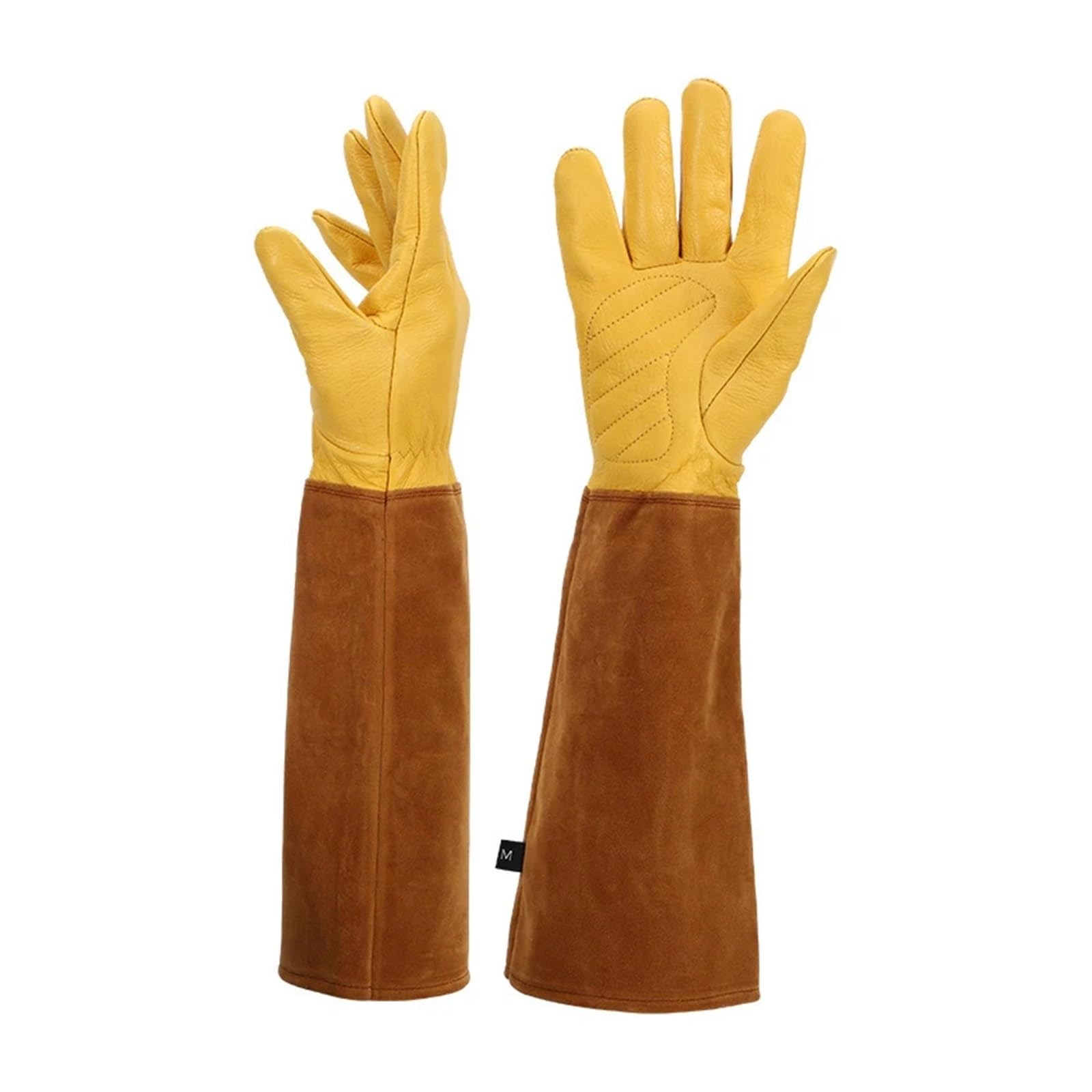 Gants de travail unisexes – Cuir de vachette avec tissu floqué – Plusieurs tailles(Small)