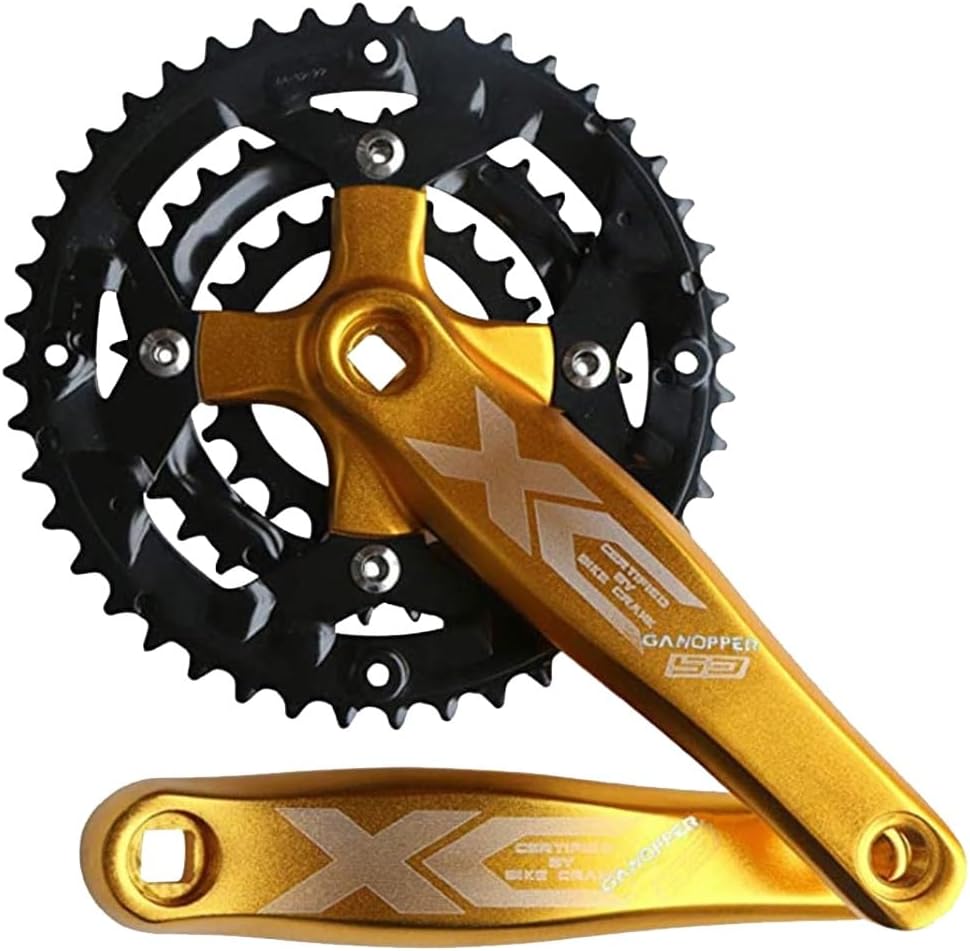 Square Taper Triple Crankset 170mm 44-32-22 Chainring 8-11 Speed Bike Left Right Crank 64/104 BCD for Mountain Bike Aluminum Alloy Direct Mount Crank Arm Set