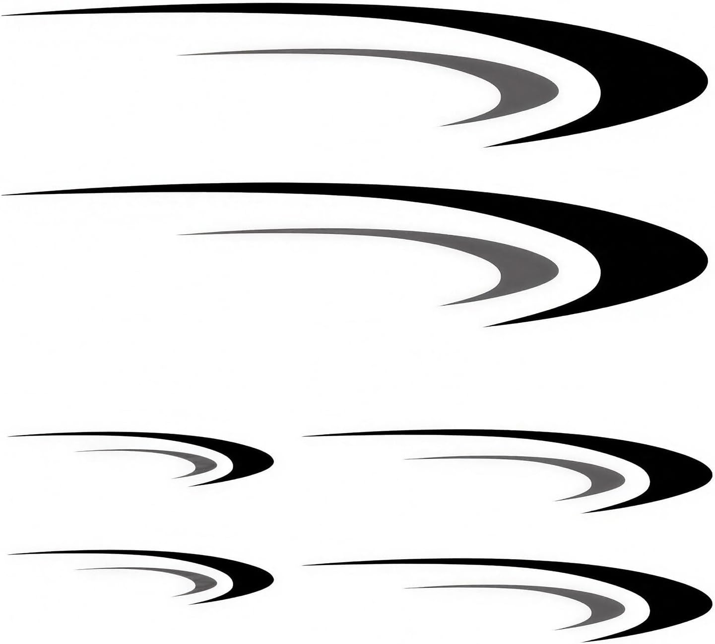 Large Vinyl Decals,Car Body Stickers,Vinyl Stripe Graphics Decals Stickers for Camper,RV,Trailer,Motorhome,Black+Gray,(DB04850ANPCS)