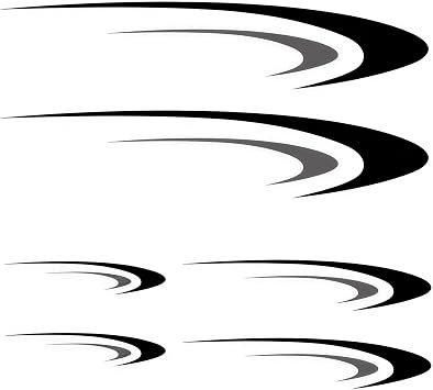 6 Pcs Large RV Vinyl Decals, Black & Gray Vinyl Stripe Graphics Decals Stickers Set, Universal Car Body Stickers for Camper, Trailer, Motorhome, Truck and SUV