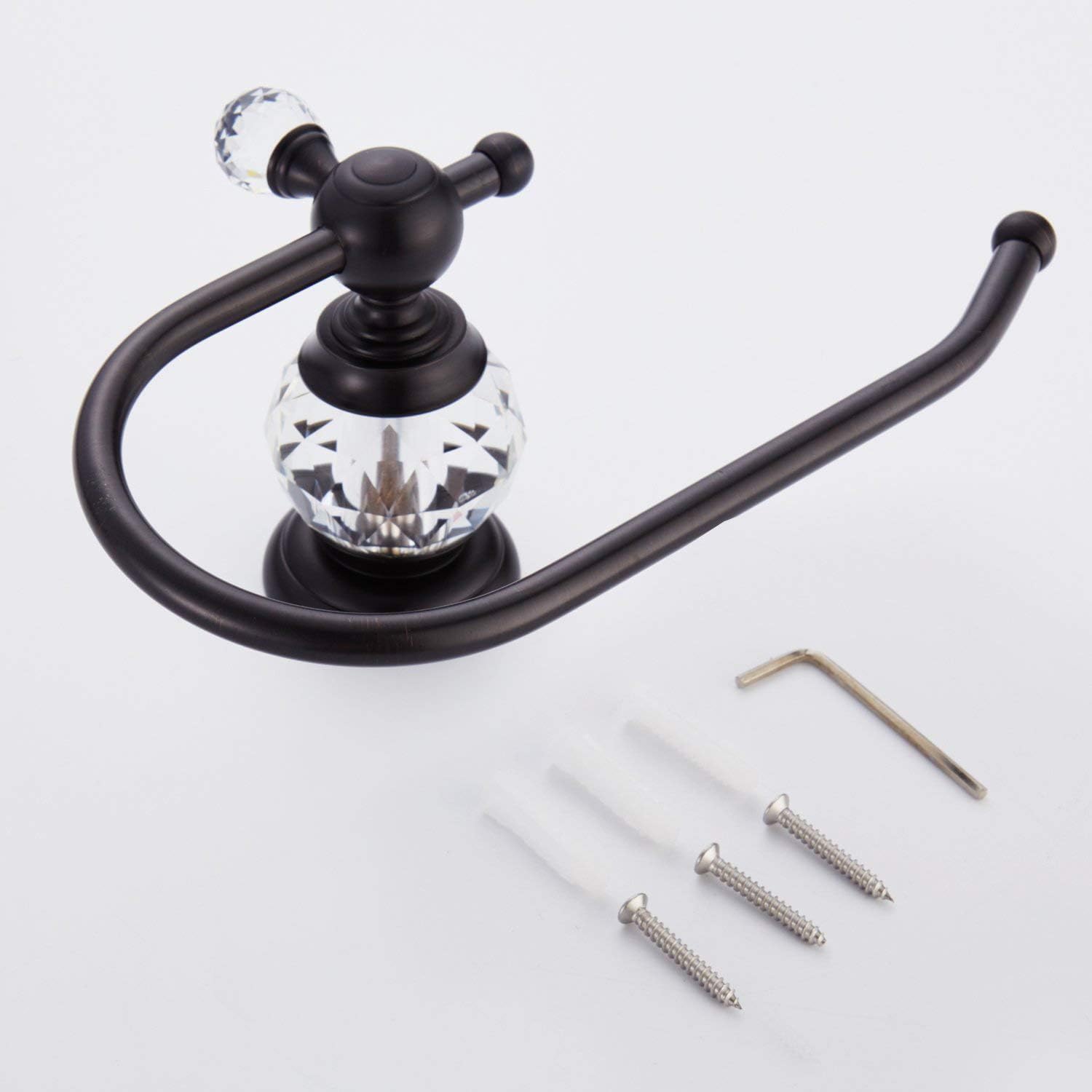 Crystal Series Brass Toilet Paper Roll Holder.Black