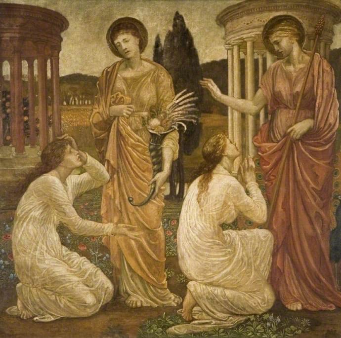 Tableau Psychésanctuaires Edward Burne-jones Impression d'Art Vintage de Qualité 60x90cm