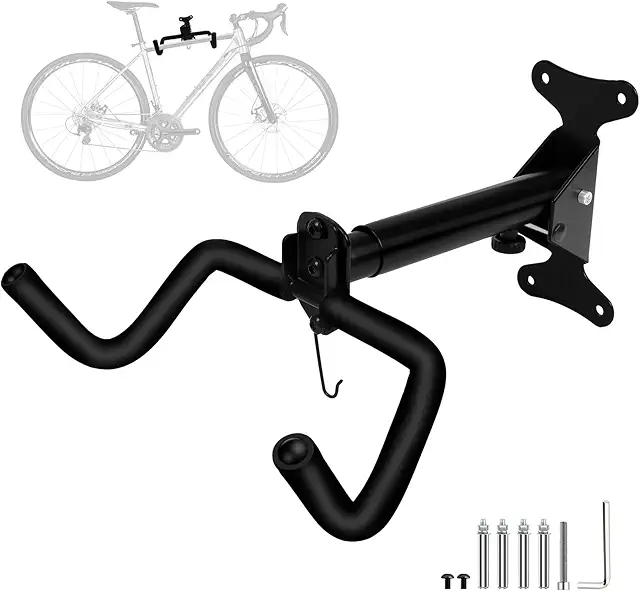 Gancio Bici da Muro WUFANC - Regolabile, Capacità 22 kg, Nero