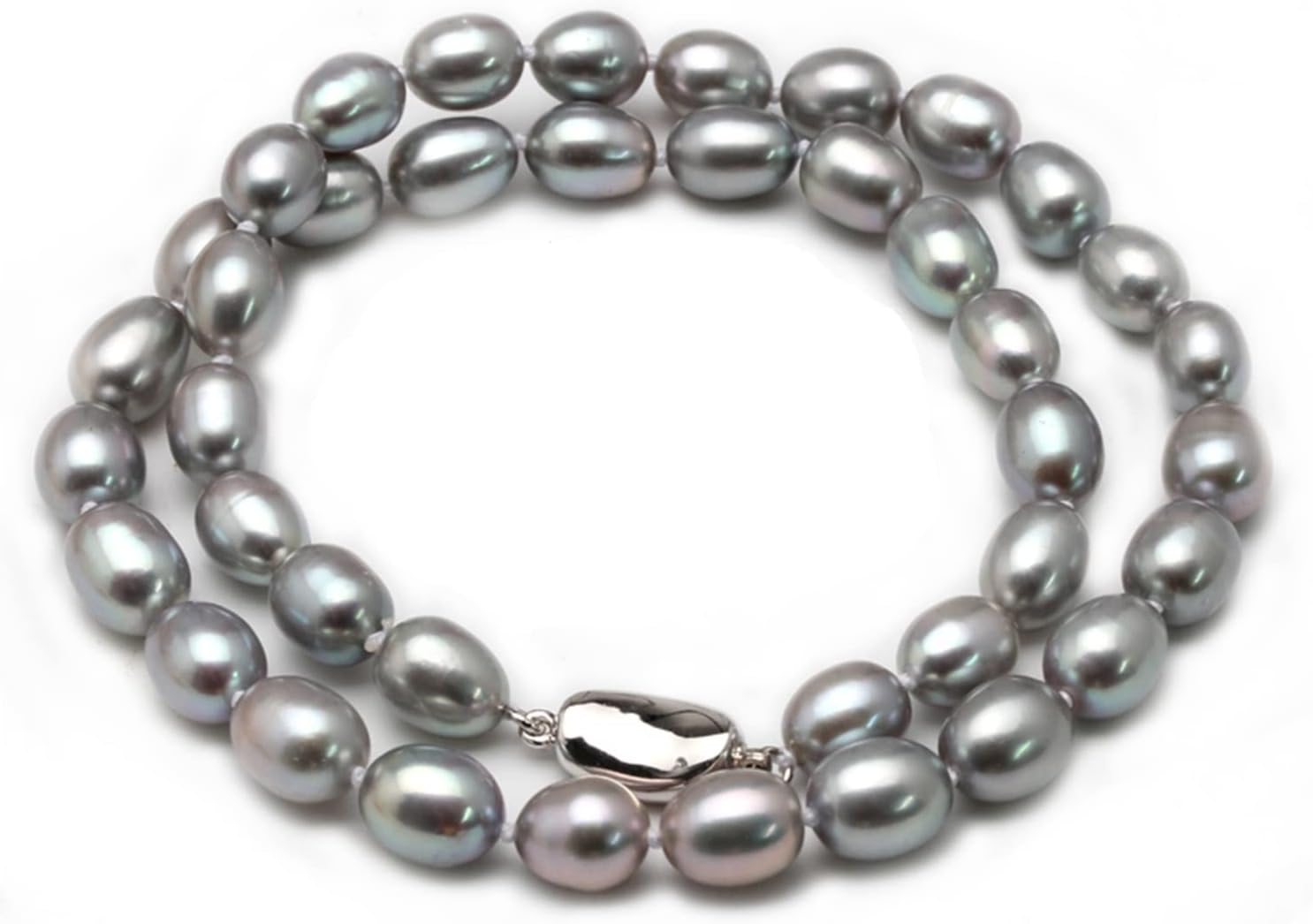 8-9mm Freshwater Grey Pearl Necklace Strand for Women Luster Pearl Beaded Chocker Wedding Necklace