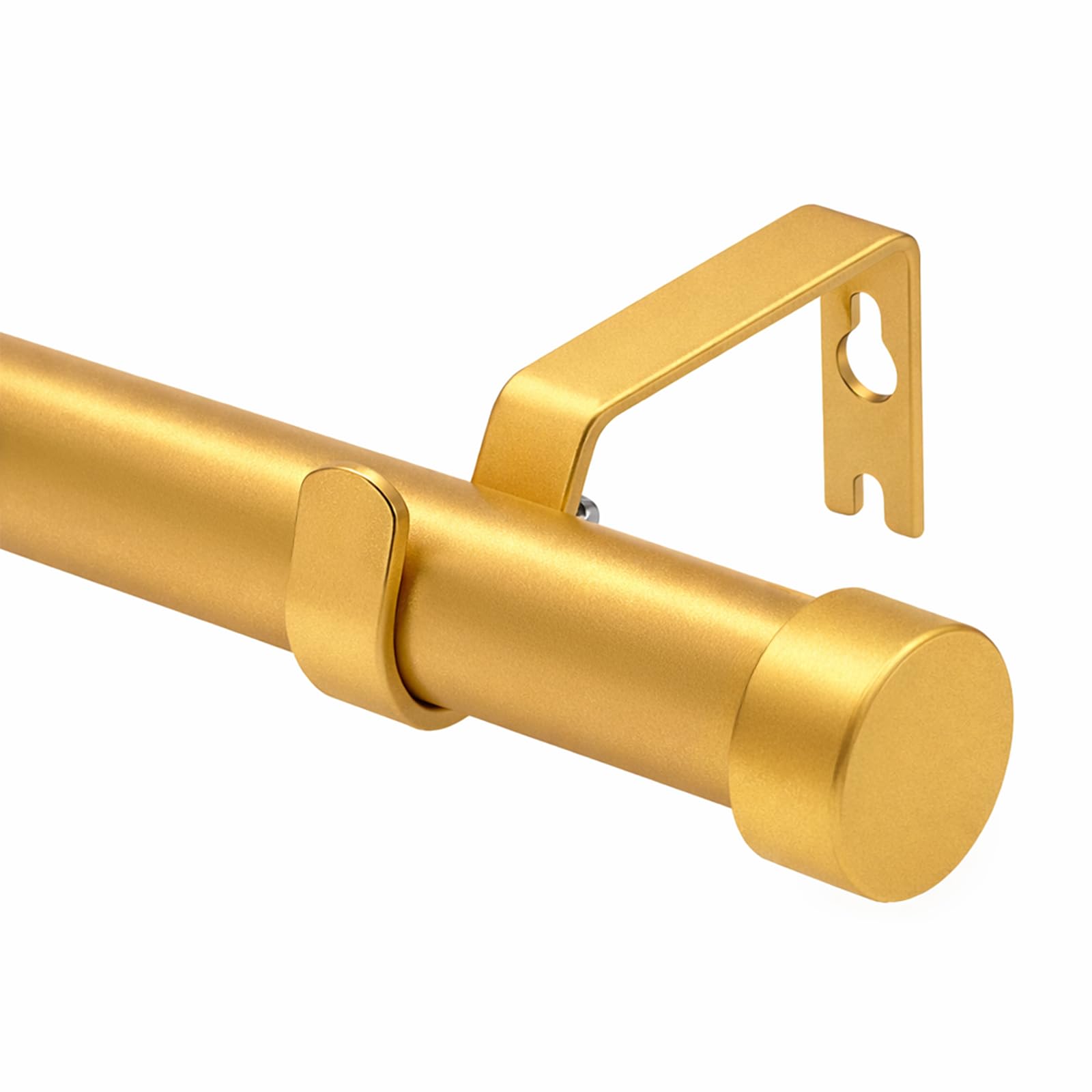 WISYOK Curtain Poles 45 to 305cm, Adjustable Golden Curtain Rods with Brackets Fitting Set, 25mm Curtain Poles for Bedroom, Living Room, Outdoor