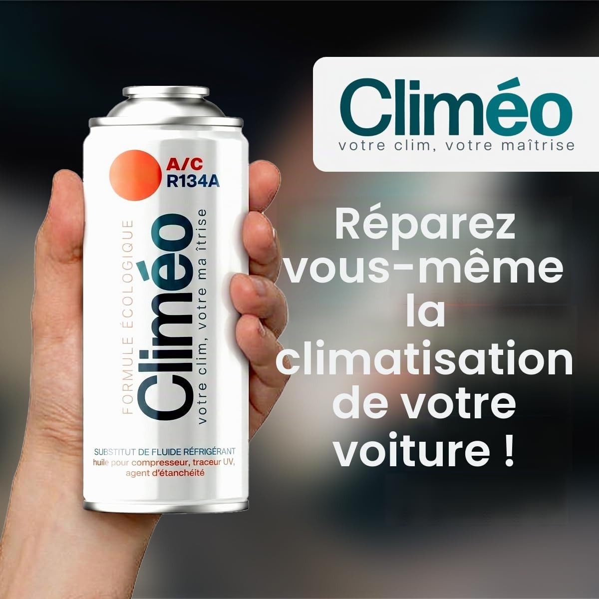 2 x 400 ml et tuyau avec manomètre - Remplacement écologique du réfrigérant R134a/R12 - Remplissage autonome du climatiseur
