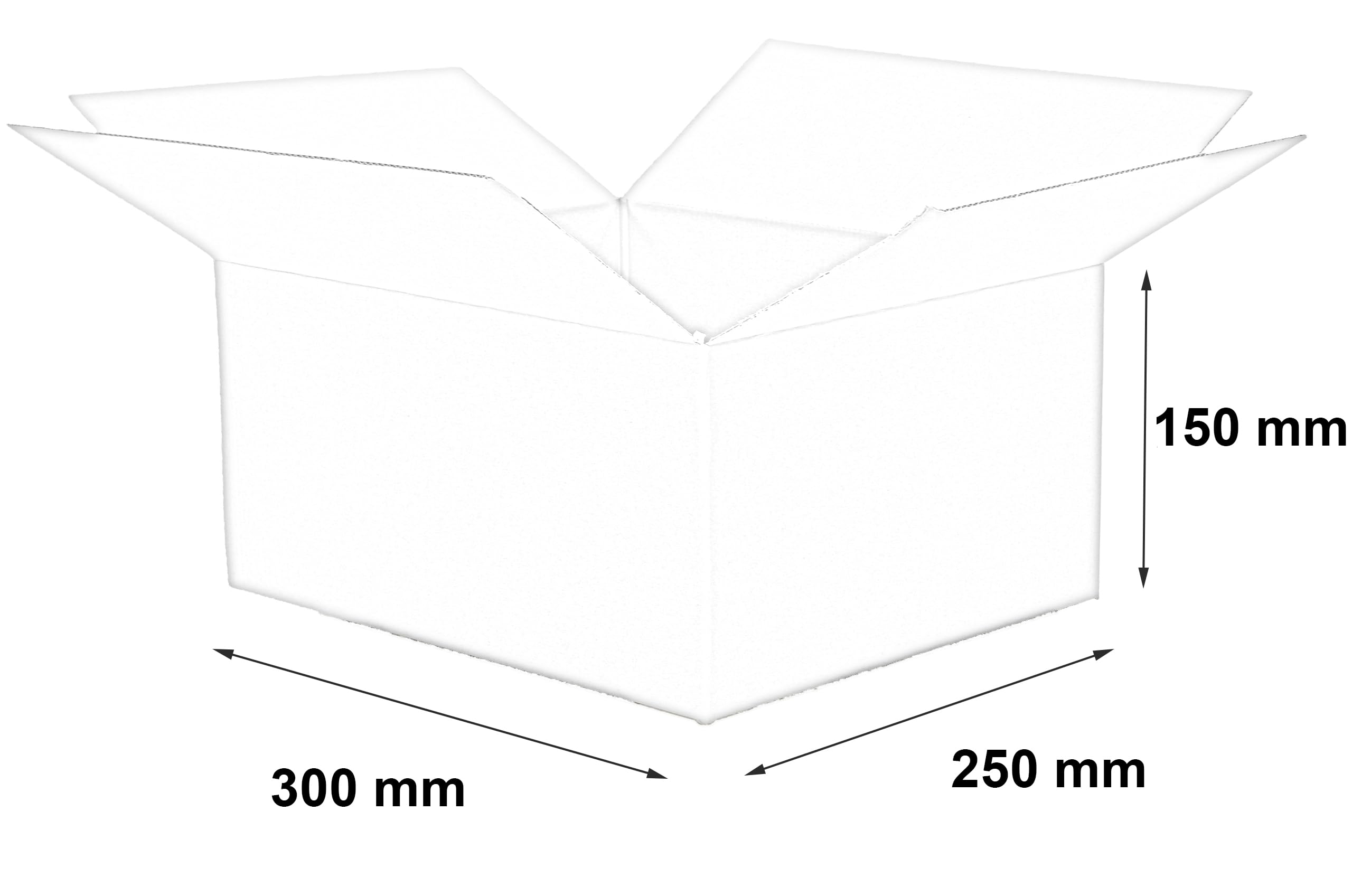 100 Stück Faltkarton 300x250x150 mm Versandkarton E-commerce Karton 1-Wellig 400G Braun Kartonage Verpackung Postkarton Versandschachtel Paket Päckchen