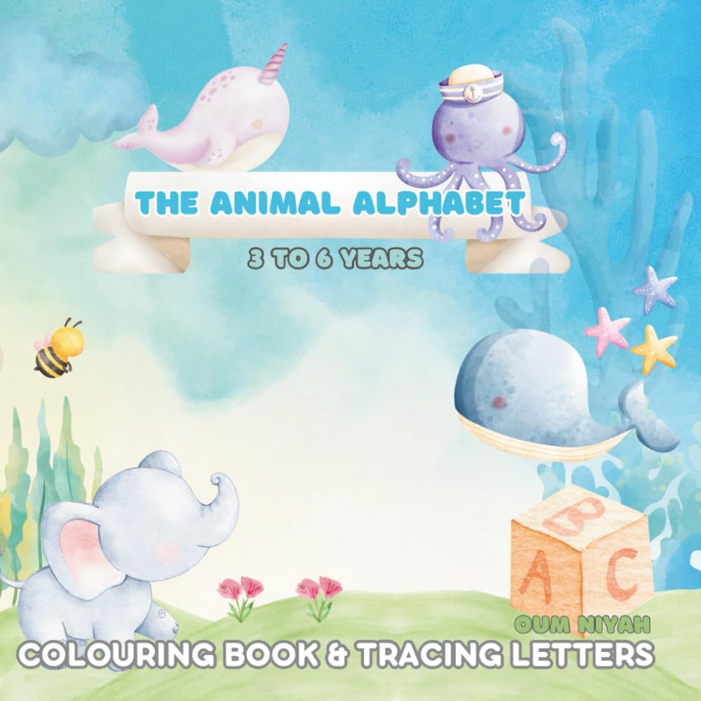 Colourful Deen: A Colouring & Letter Tracing Book for Little Muslims (Ages 3 – 6): Educational Colouring pages with animals and Tracing Letter | ... children ages 3 - 6 | faceless design
