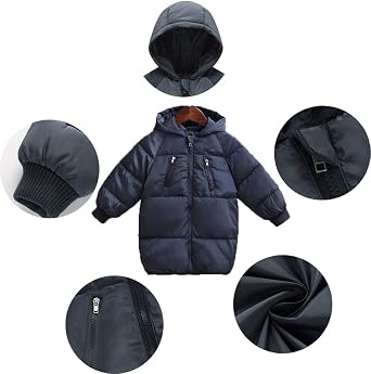 LANBAOSI Kids Winter Coats with Hooded Light Puffer Coat Warm Padded Jacket for Baby Boys Girls Toddler