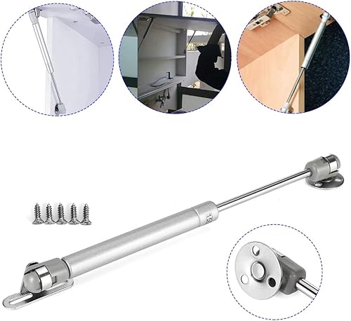 Miniatura 6 de Soporte de resorte de gas de 10 pulgadas 80N18lb Soporte de elevación de amortiguadores de gas Cubierta de latón con placa de fijación para tapa de