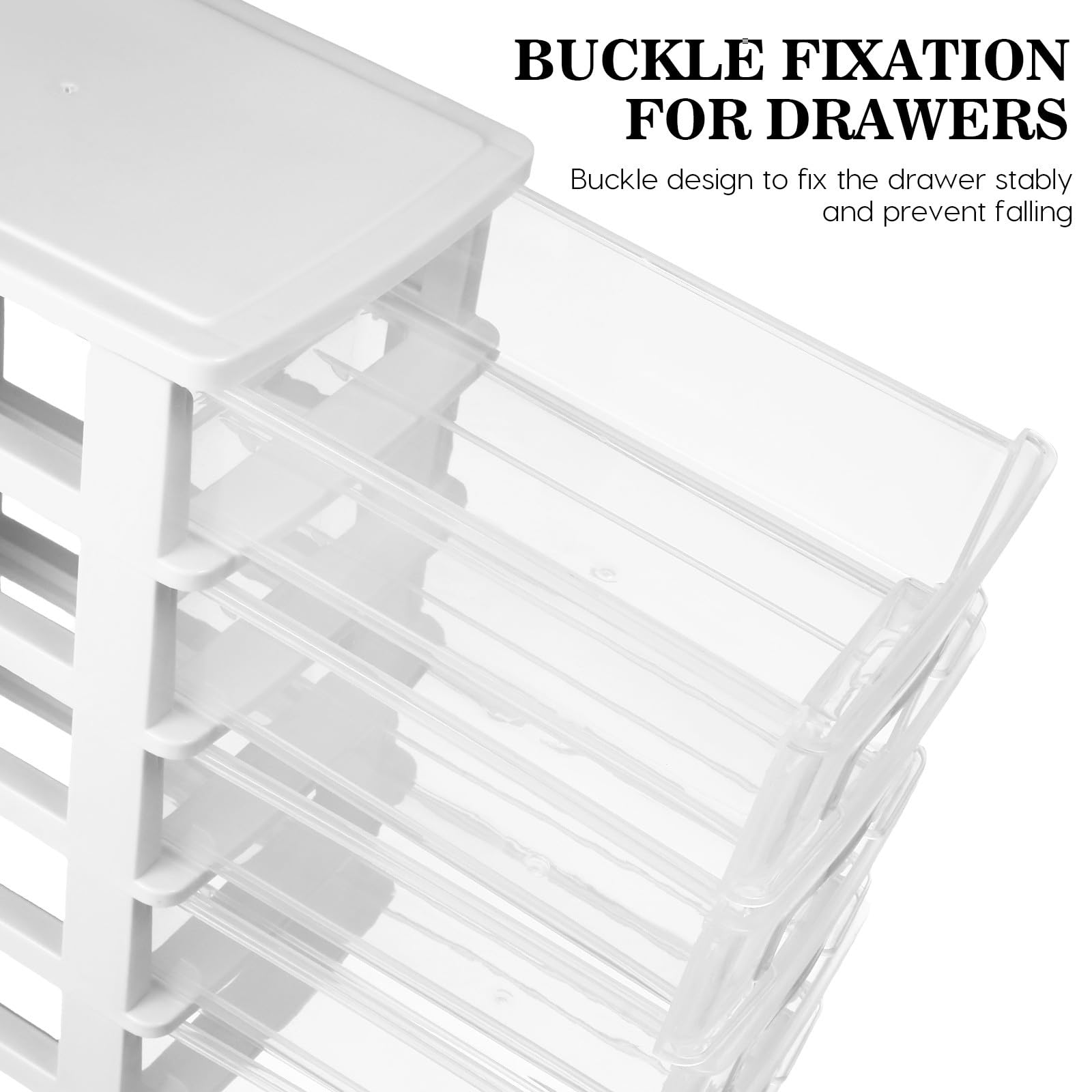 Cassettiera in plastica trasparente a 5 ripiani, multifunzionale, per forniture per ufficio e articoli per la scuola, ideale per scrivania e artigianato