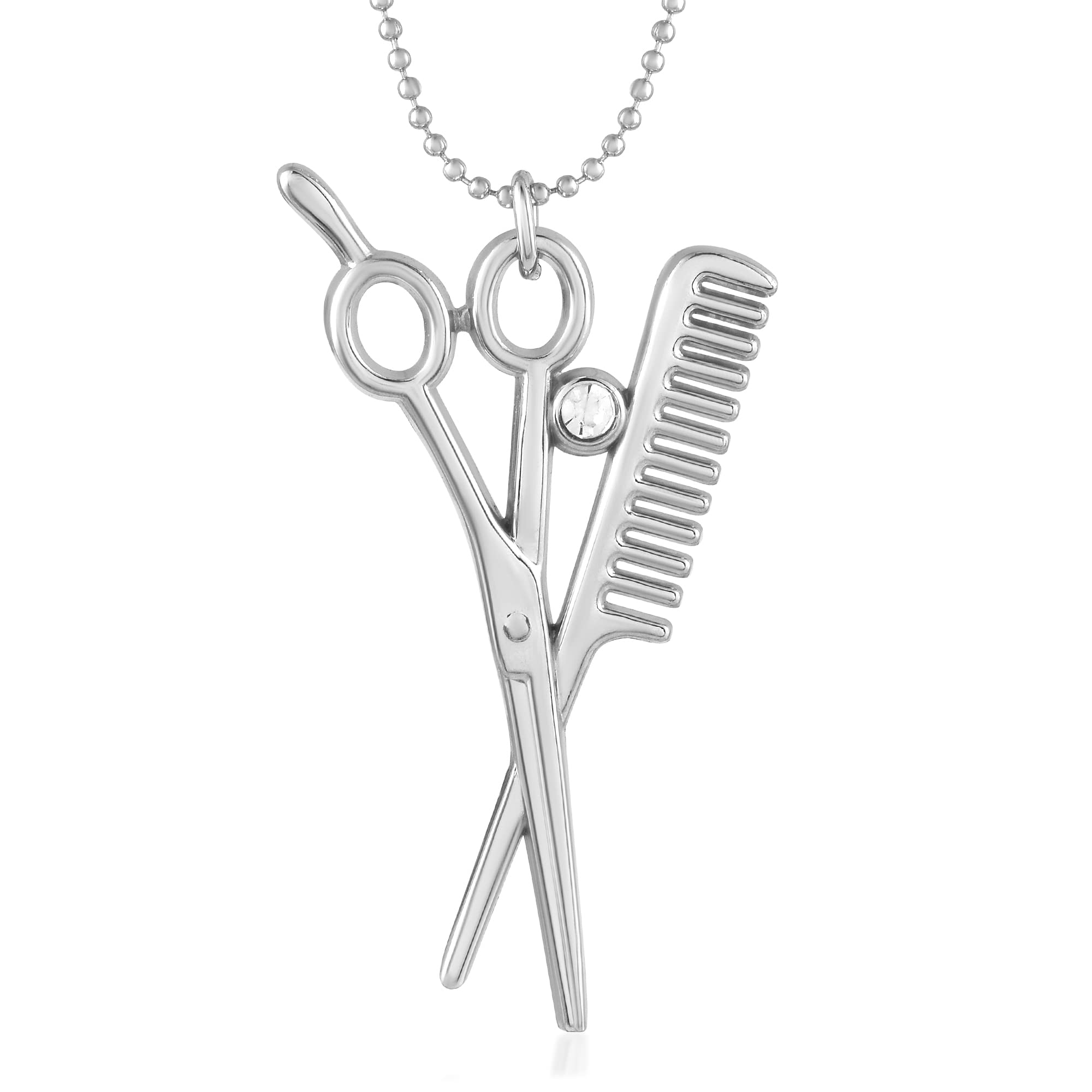 Memoir Stainless Steel Comb and Scissors Barber Salon tools Hair stylist Fashion Pendant Men Women (PCGS5934)-image-28