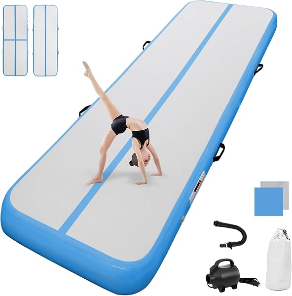 airtrack matte ginnastica artistica 10cm/20cm Spessore 3/ 4M / 5M / 6M tappeto ginnastica Tappetino da Ginnastica Gonfiabile Artistica Materasso Yoga Taekwondo con Pompa elettrica - 1