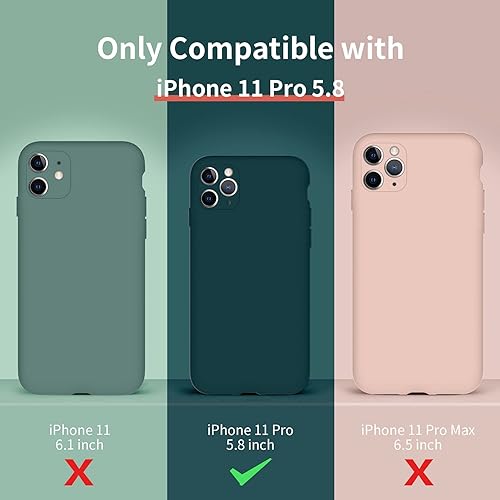 Miniatura 3 de Cordking Funda diseñada para iPhone 11 Pro, funda de silicona ultra delgada a prueba de golpes con forro de microfibra suave antiarañazos,